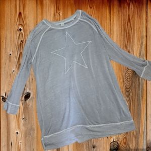 Long sleeve burnout material shirt